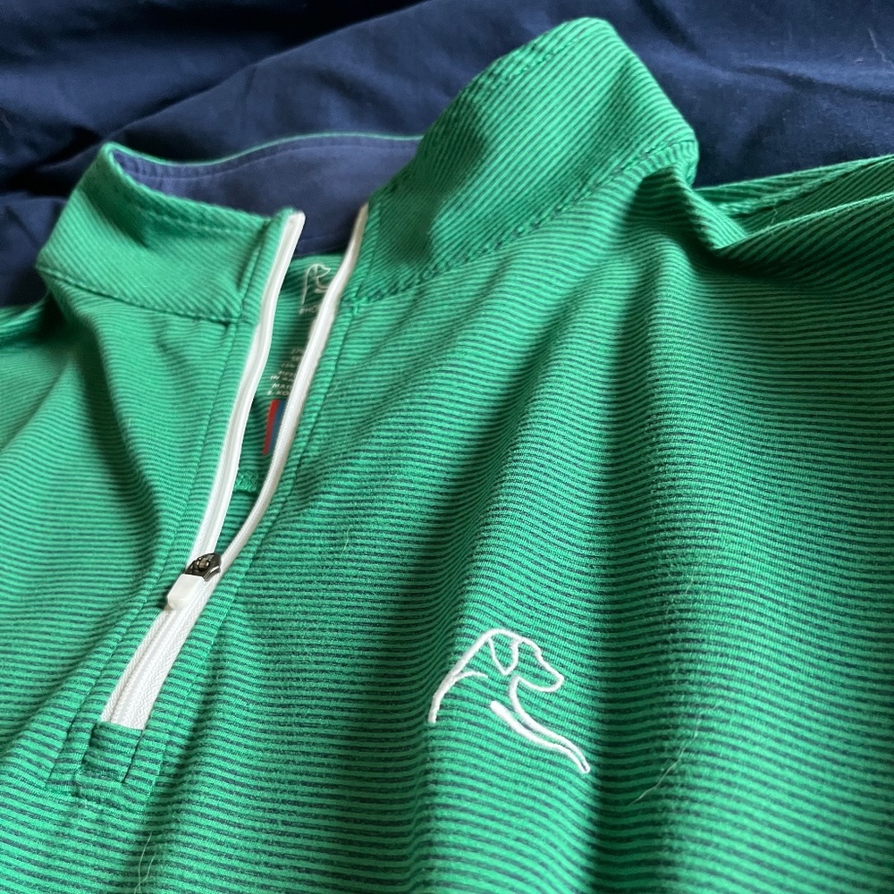 Rhoback Green and Black Stripe Qzip Men’s size L